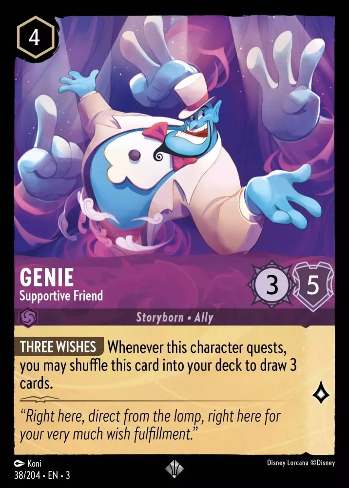 Disney Lorcana - [38/204][S3] - GENIE - Supportive Friend ENG NON-FOIL [M/NM] - The Great Illuminary -