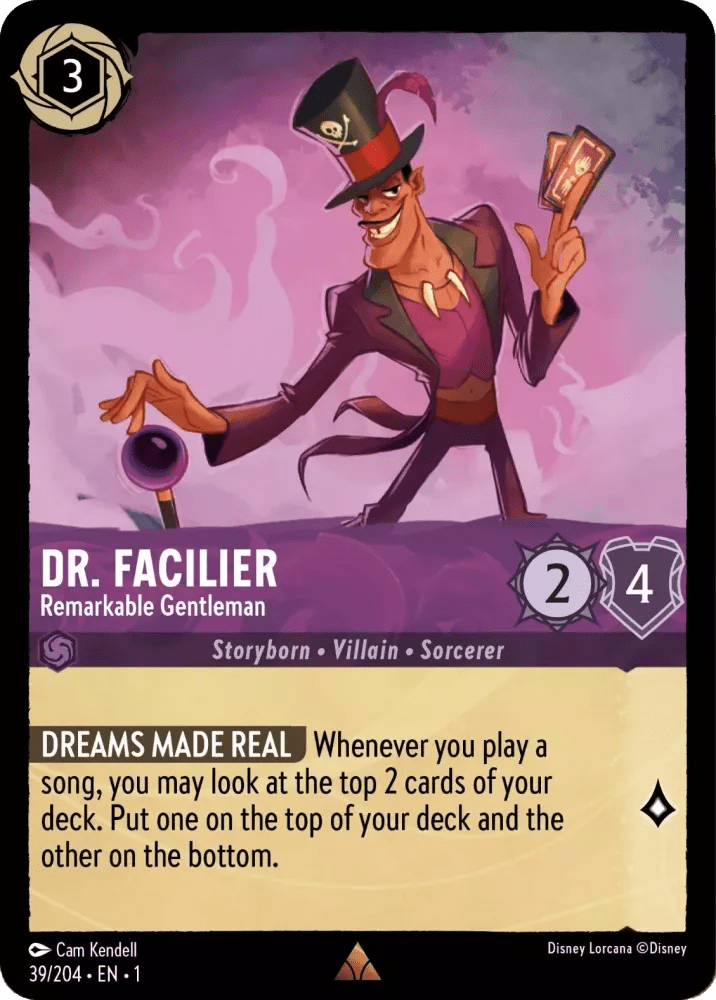 Disney Lorcana - [39/204] - DR. FACILIER - Remarkable Gentleman ENG FOIL [M/NM] - The Great Illuminary -