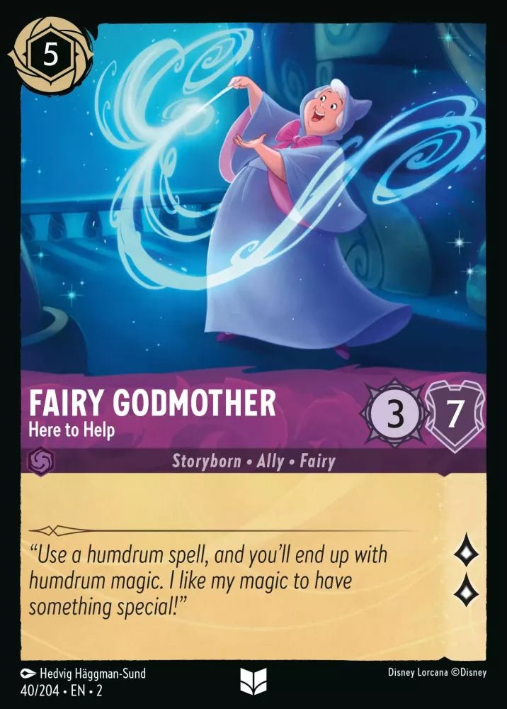 Disney Lorcana - [40/204][S2] - FAIRY GODMOTHER - Here to Help ENG FOIL [M/NM] - The Great Illuminary -