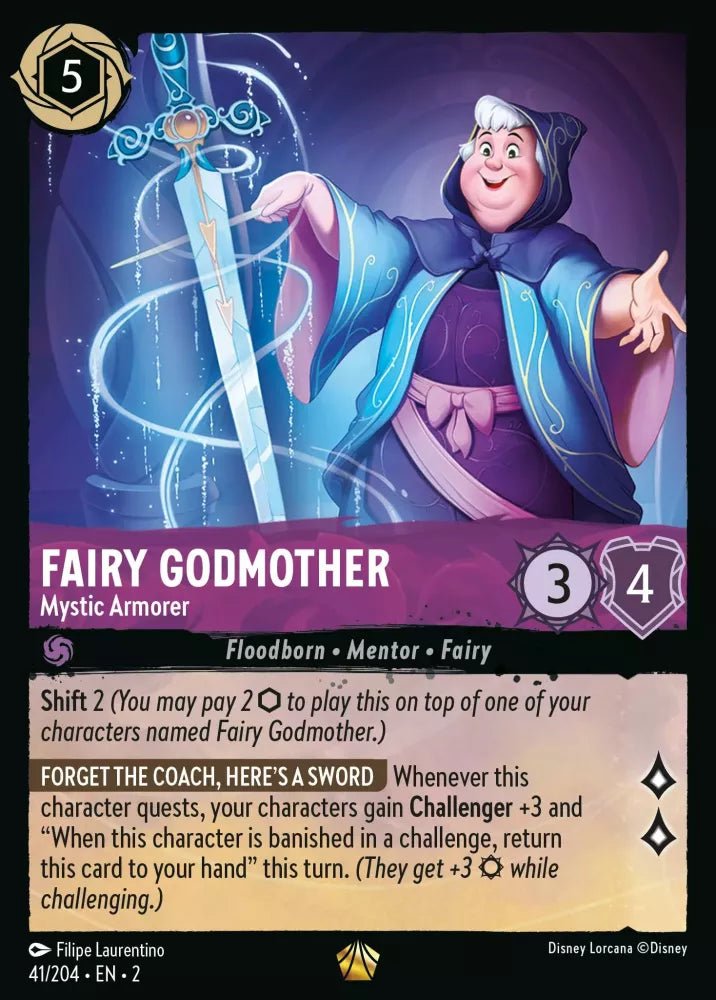 Disney Lorcana - [41/204][S2] - FAIRY GODMOTHER - Mystic Armorer ENG FOIL [M/NM] - The Great Illuminary -