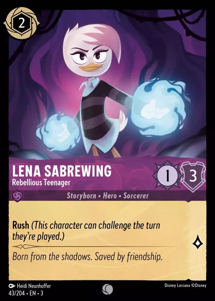 Disney Lorcana - [43/204][S3] - LENA SABREWING - Rebellious Teenager ENG FOIL [M/NM] - The Great Illuminary -