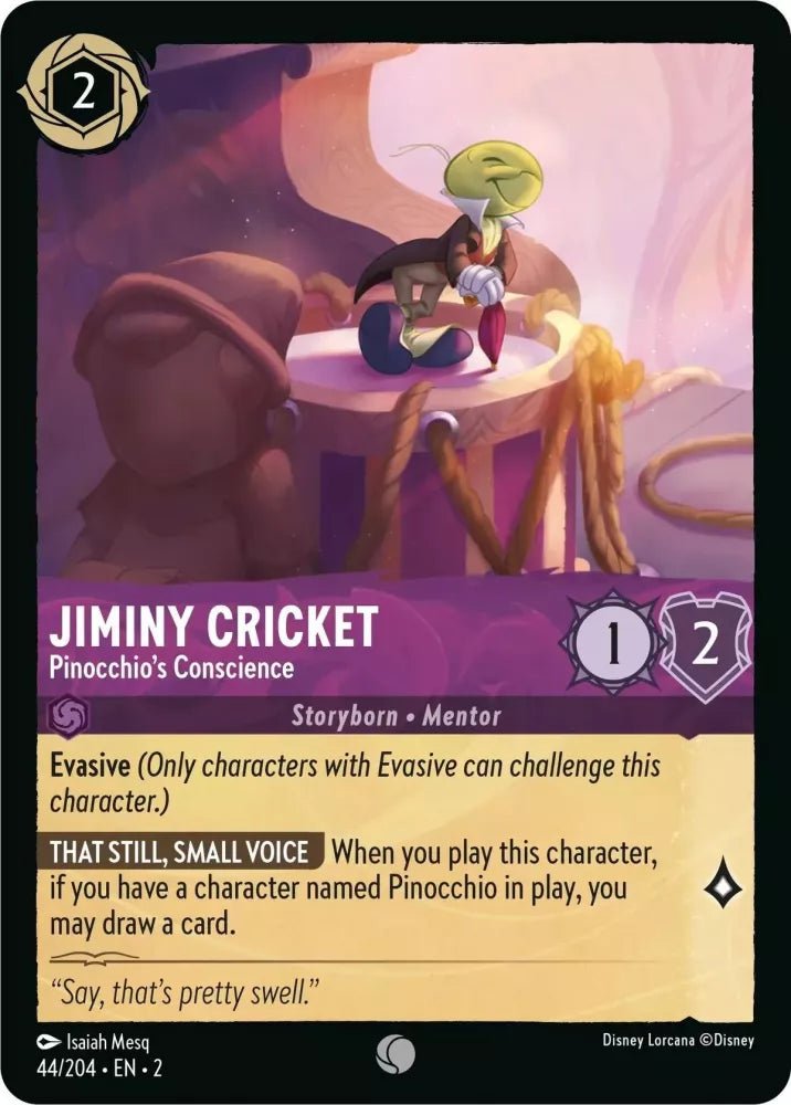 Disney Lorcana - [44/204][S2] - JIMMY CRICKET - Pinocchio's Conscience ENG FOIL [M/NM] - The Great Illuminary -