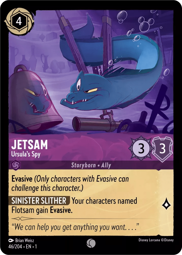 Disney Lorcana - [46/204] - JETSAM - Ursula's Spy ENG FOIL [M/NM] - The Great Illuminary -