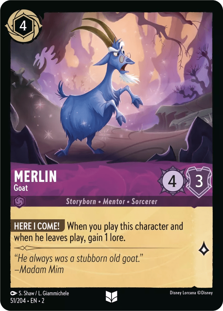 Disney Lorcana - [51/204][S2] - MERLIN - Goat ENG FOIL [M/NM] - The Great Illuminary -