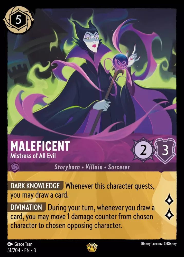 Disney Lorcana - [51/204][S3] - MALEFICENT - Mistress of All Evil ENG FOIL [M/NM] - The Great Illuminary -