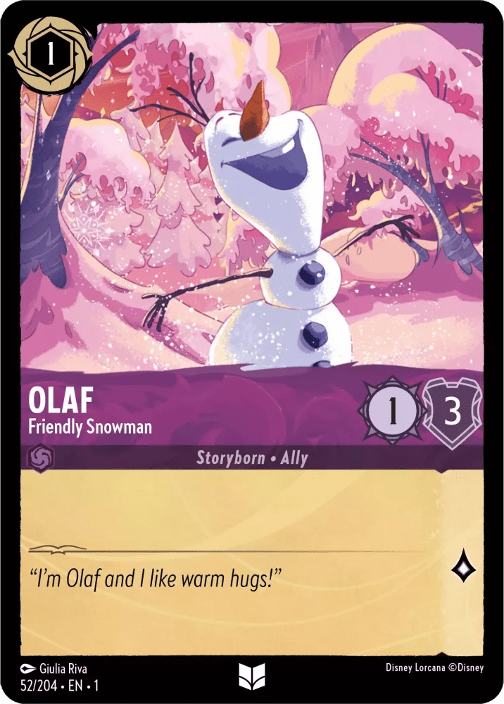 Disney Lorcana - [52/204] - OLAF - Friendly Snowman ENG NON-FOIL [M/NM] - The Great Illuminary -