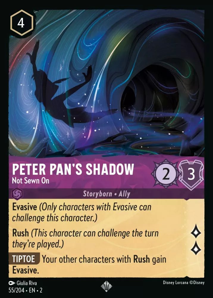 Disney Lorcana - [55/204][S2]- PETER PAN'S SHADOW - Not Sewn On ENG FOIL [M/NM] - The Great Illuminary -