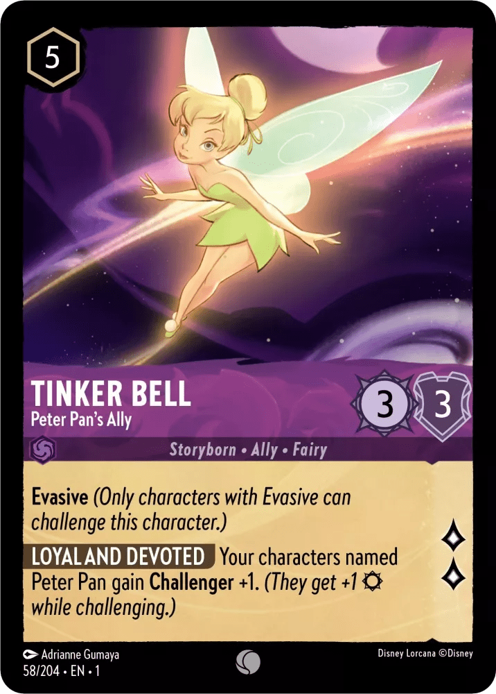 Disney Lorcana - [58/204] - TINKER BELL - Peter Pan's Ally ENG FOIL [M/NM] - The Great Illuminary -