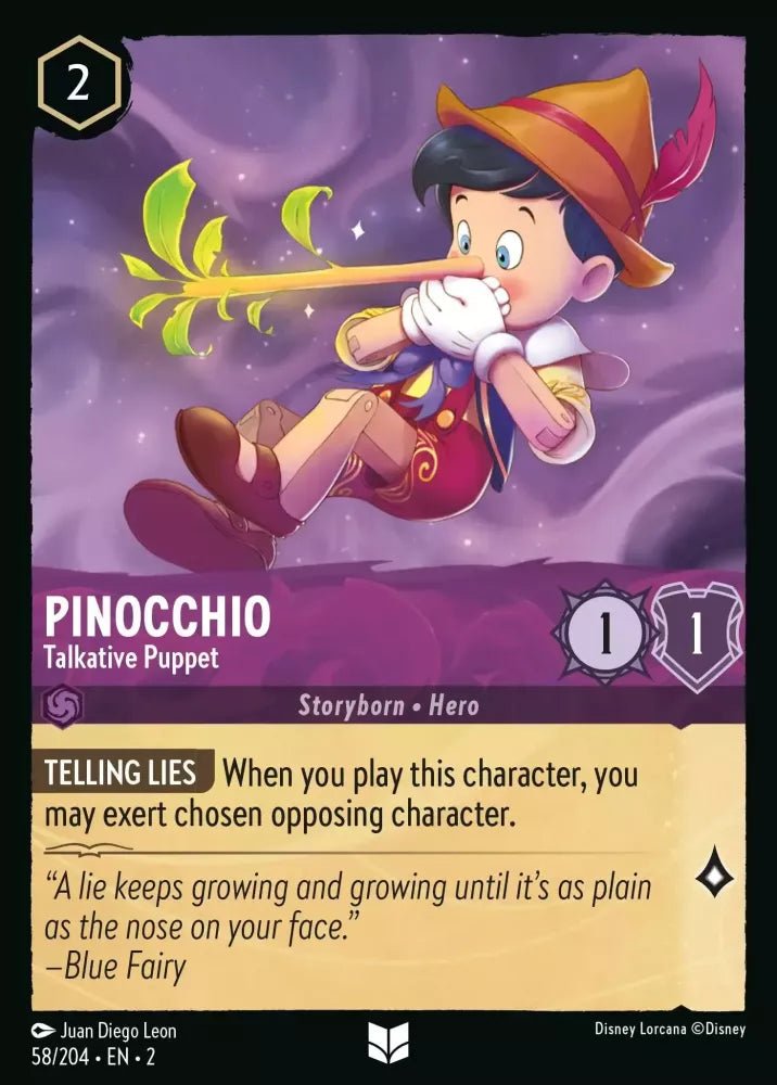 Disney Lorcana - [58/204][S2] - PINOCCHIO - Talkative Puppet ENG FOIL [M/NM] - The Great Illuminary -