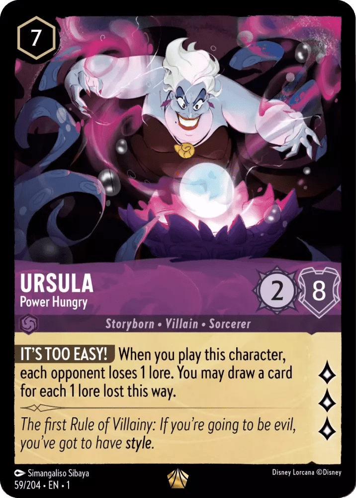 Disney Lorcana - [59/204] - URSULA - Power Hungry ENG FOIL [M/NM] - The Great Illuminary -