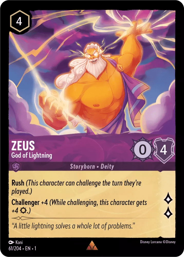 Disney Lorcana - [61/204] - ZEUS - God of Lightning ENG FOIL [M/NM] - The Great Illuminary -