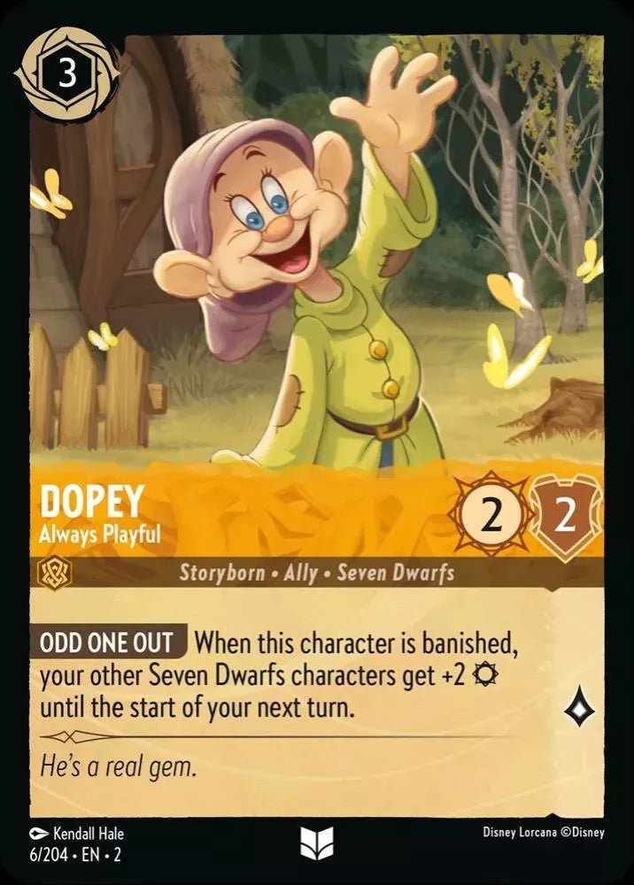 Disney Lorcana - [6/204][S2] - DOPEY - Always Playful ENG FOIL [M/NM] - The Great Illuminary -