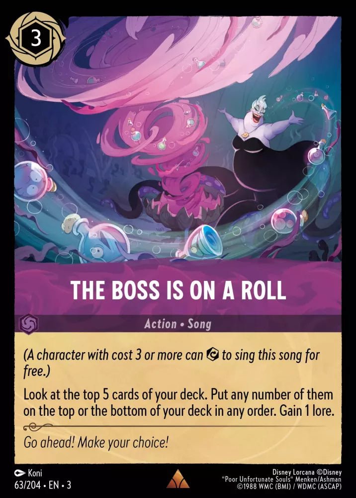 Disney Lorcana - [63/204][S3] - THE BOSS IS ON A ROLL ENG FOIL [M/NM] - The Great Illuminary -