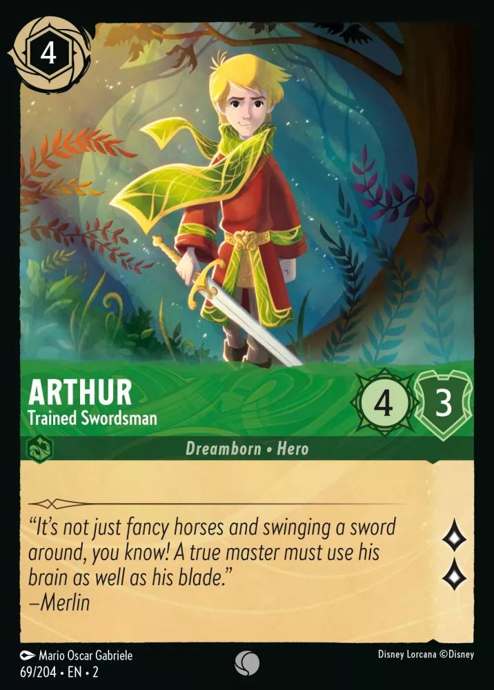 Disney Lorcana - [69/204][S2] - ARTHUR - Trained Swordsman ENG NON-FOIL [M/NM] - The Great Illuminary -