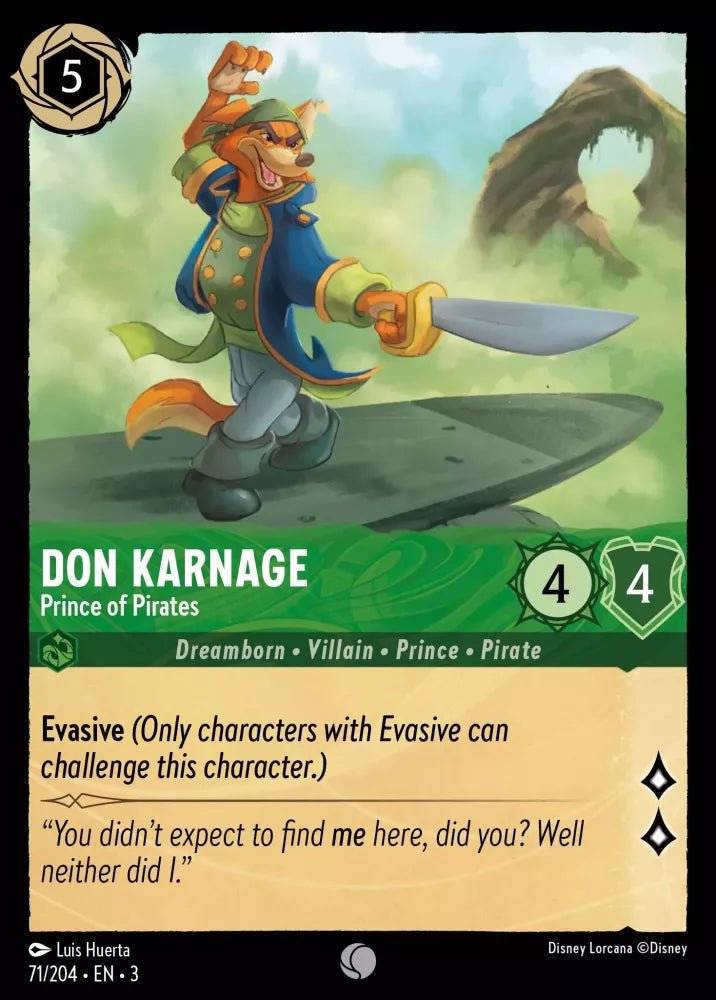 Disney Lorcana - [71/204][S3] - DON KARNAGE - Prince of Pirates ENG FOIL [M/NM] - The Great Illuminary -