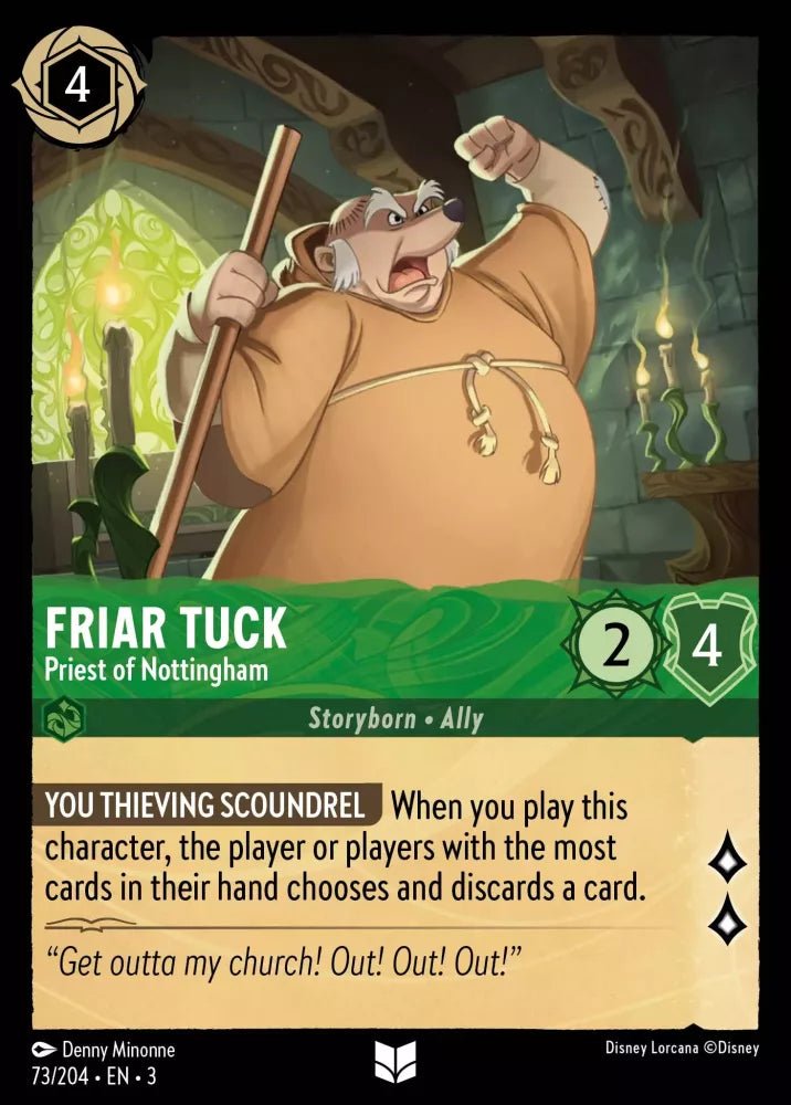 Disney Lorcana - [73/204][S3] - FRIAR TUCK - Priest of Nottingham ENG FOIL [M/NM] - The Great Illuminary -