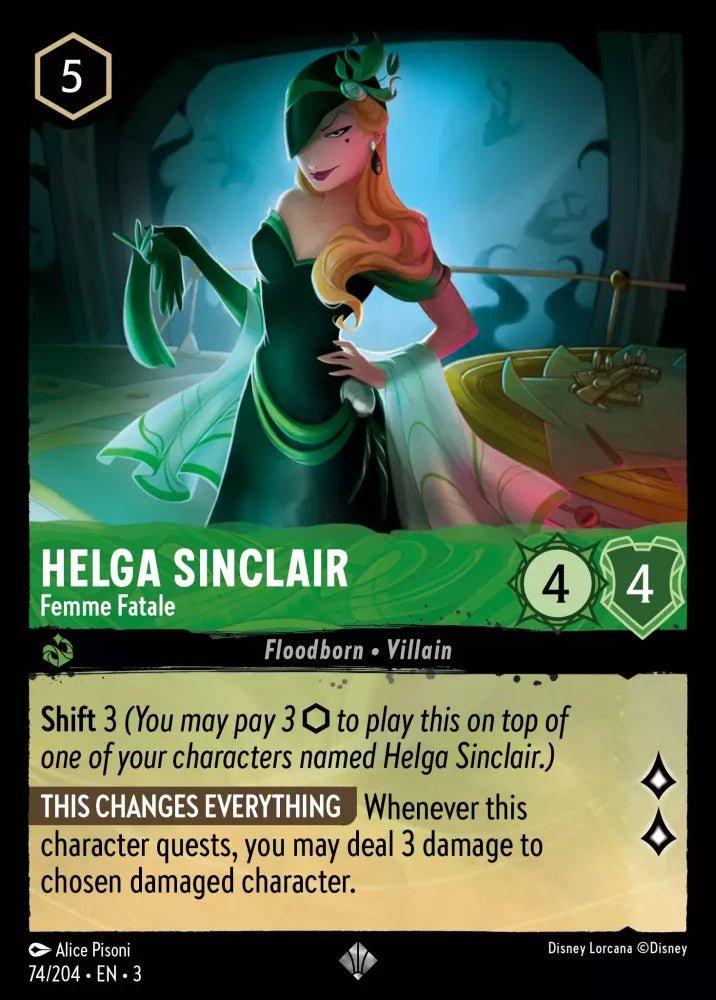 Disney Lorcana - [74/204][S3] - HELGA SINCLAIR - Femme Fatale ENG FOIL [M/NM] - The Great Illuminary -