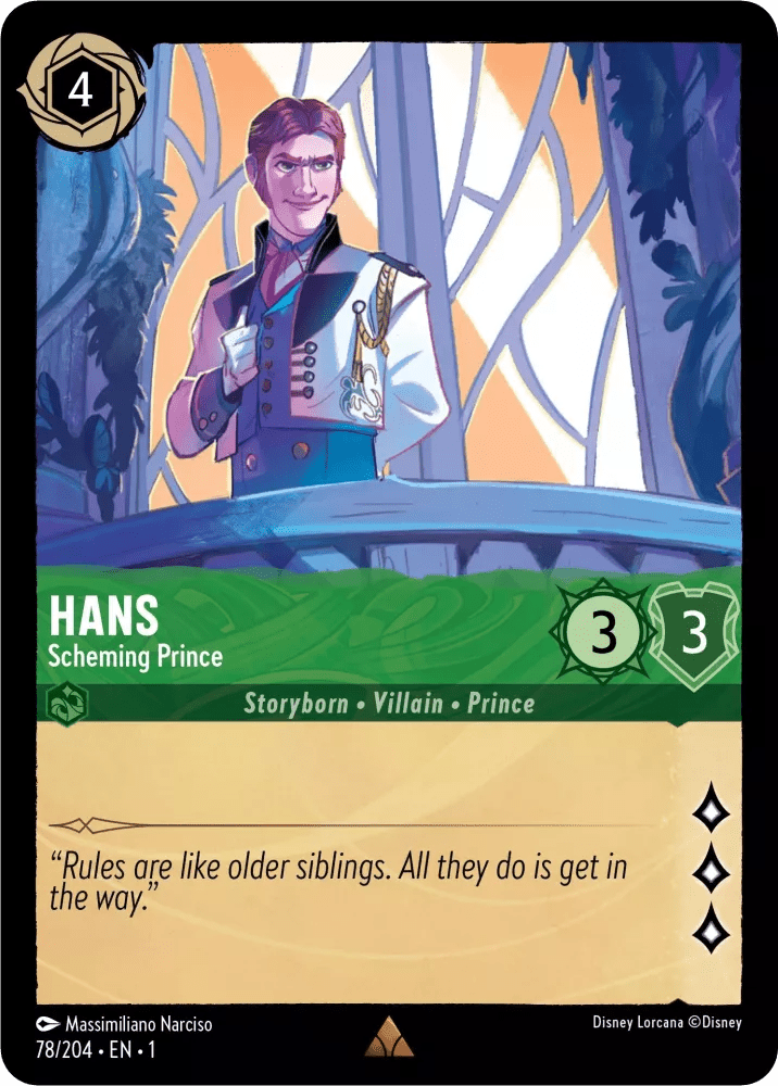 Disney Lorcana - [78/204] - HANS - Scheming Prince ENG FOIL [M/NM] - The Great Illuminary -