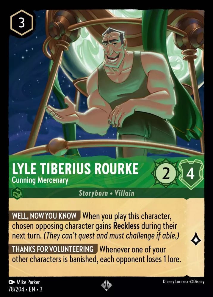 Disney Lorcana - [78/204][S3] - LYLE TIBERIUS ROURKE - Cunning Mercenary ENG FOIL [M/NM] - The Great Illuminary -