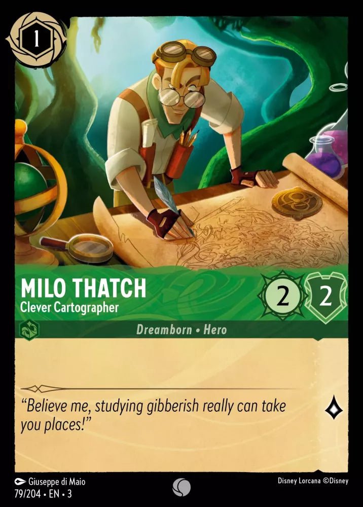 Disney Lorcana - [79/204][S3] - MILO THATCH - Clever Cartographer ENG FOIL [M/NM] - The Great Illuminary -