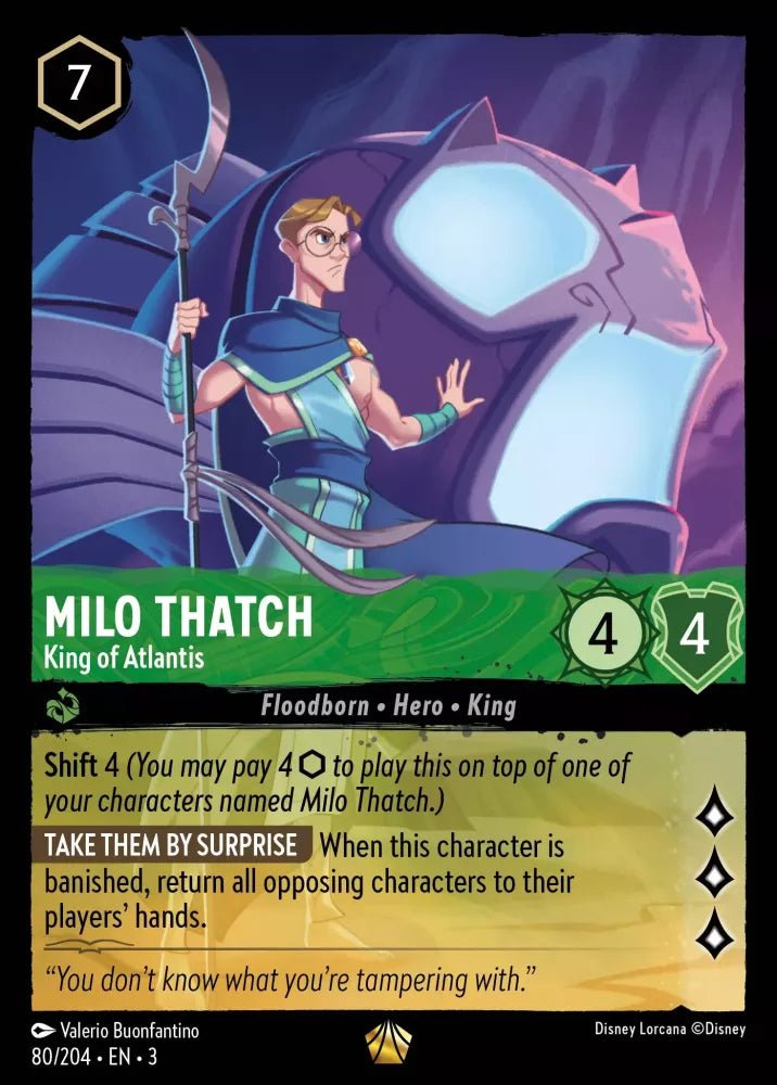 Disney Lorcana - [80/204][S3] - MILO THATCH - King of Atlantis ENG FOIL [M/NM] - The Great Illuminary -