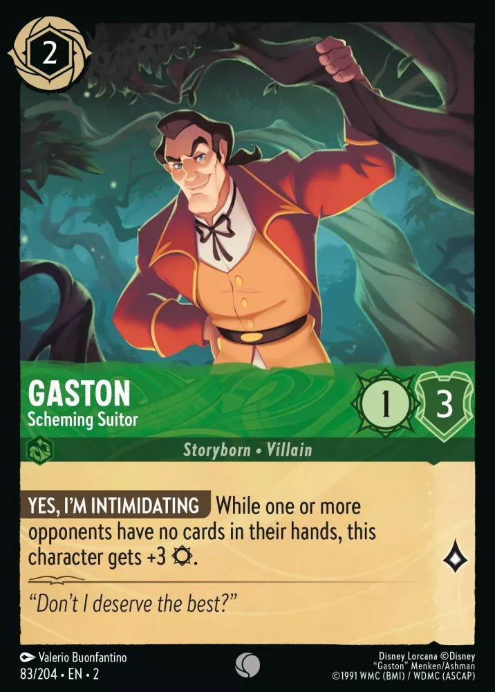 Disney Lorcana - [83/204][S2] - GASTON - Scheming Suitor ENG FOIL [M/NM] - The Great Illuminary -