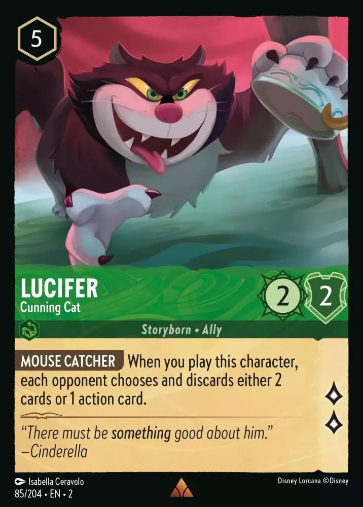 Disney Lorcana - [85/204][S2] - LUCIFER - Cunning Cat ENG FOIL [M/NM] - The Great Illuminary -