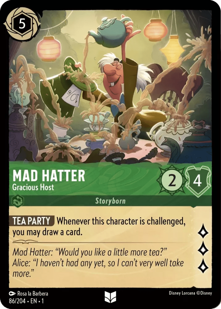 Disney Lorcana - [86/204] - MAD HATTER - Gracious Host ENG FOIL [M/NM] - The Great Illuminary -