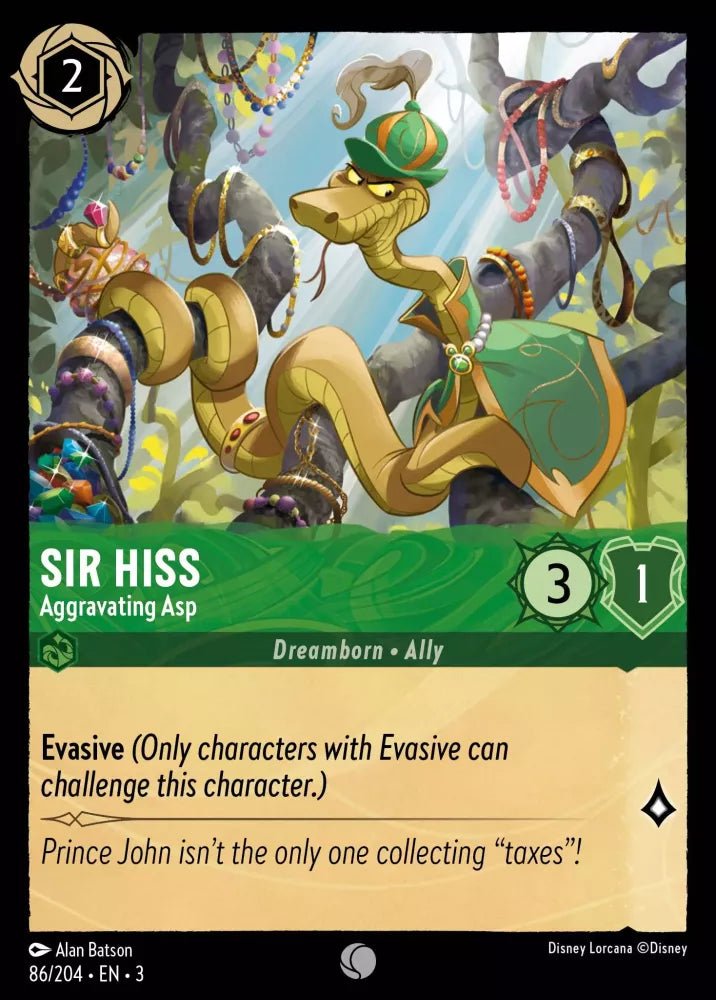 Disney Lorcana - [86/204][S3] - SIR HISS - Aggravating Asp ENG FOIL [M/NM] - The Great Illuminary -