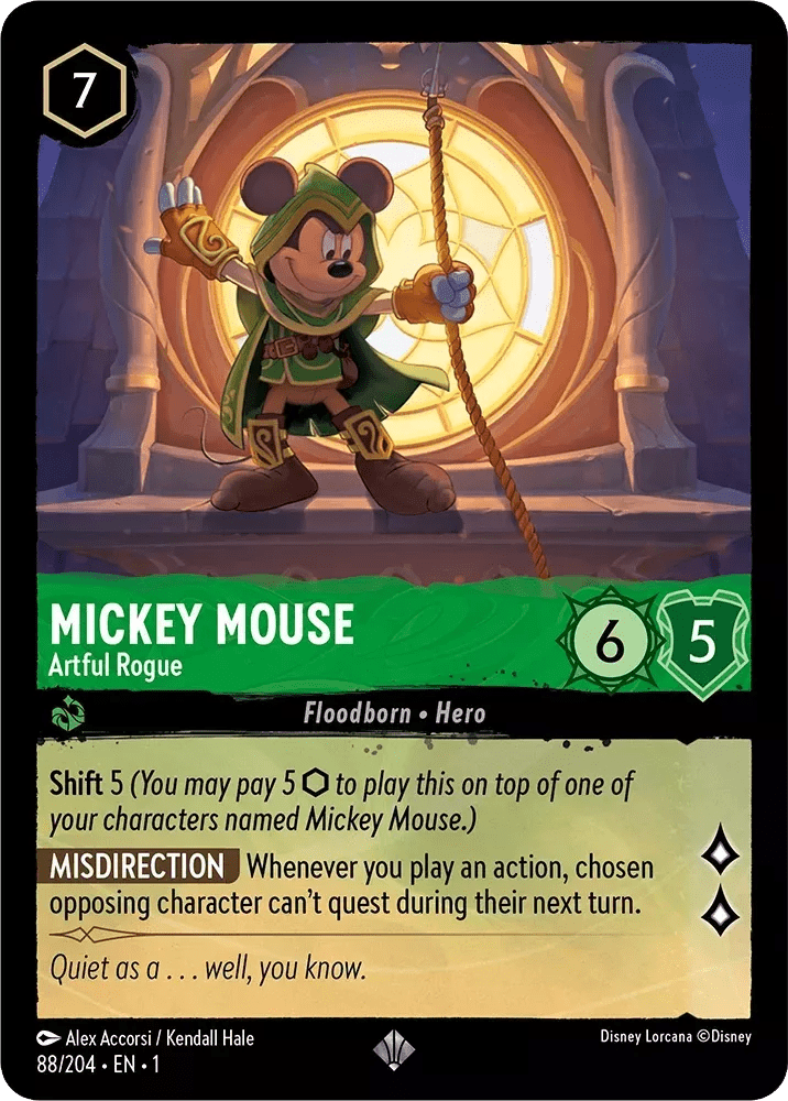 Disney Lorcana - [88/204] - MICKEY MOUSE - Artful Rogue ENG FOIL [M/NM] - The Great Illuminary -