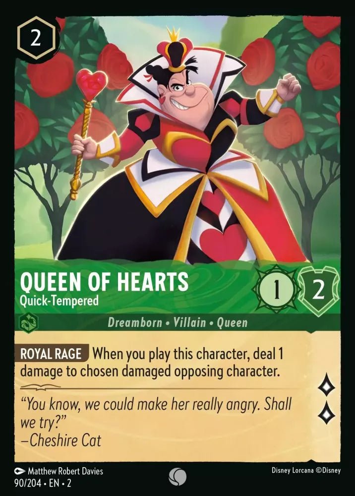 Disney Lorcana - [90/204][S2] - QUEEN OF HEARTS - Quick-Tempered ENG FOIL [M/NM] - The Great Illuminary -