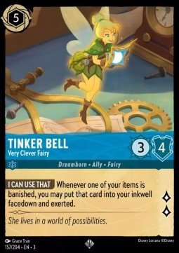 Disney Lorcana - [157/204] - TINKER BELL - Very Clever Fairy - Oversized - ENG FOIL [M/NM] - The Great Illuminary -