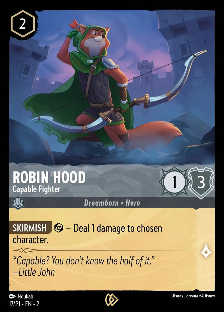 Disney Lorcana - [17/P1] - ROBIN HOOD - Capable Fighter - PROMO - ENG FOIL [M/NM] - The Great Illuminary -