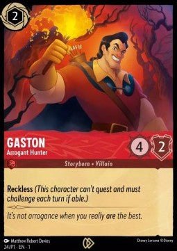 Disney Lorcana - [24/P1] - GASTON - Arrogant Hunter - PROMO - ENG FOIL [M/NM] - The Great Illuminary -