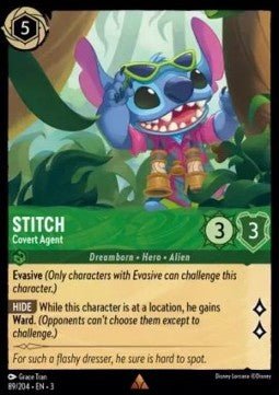 Disney Lorcana - [89/204] - STITCH - Covert Agent - Oversized - ENG FOIL [M/NM] - The Great Illuminary -