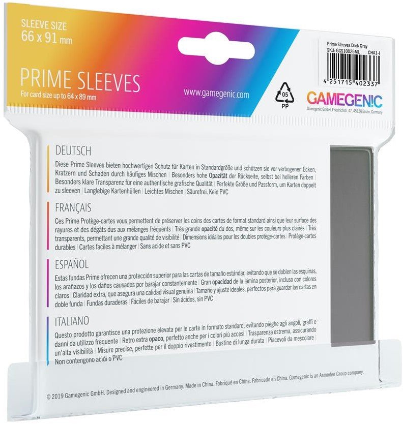 Disney Lorcana - GameGenic - Prime Sleeves 66x91mm Grijs (100 stuks) - The Great Illuminary - 4251715402191